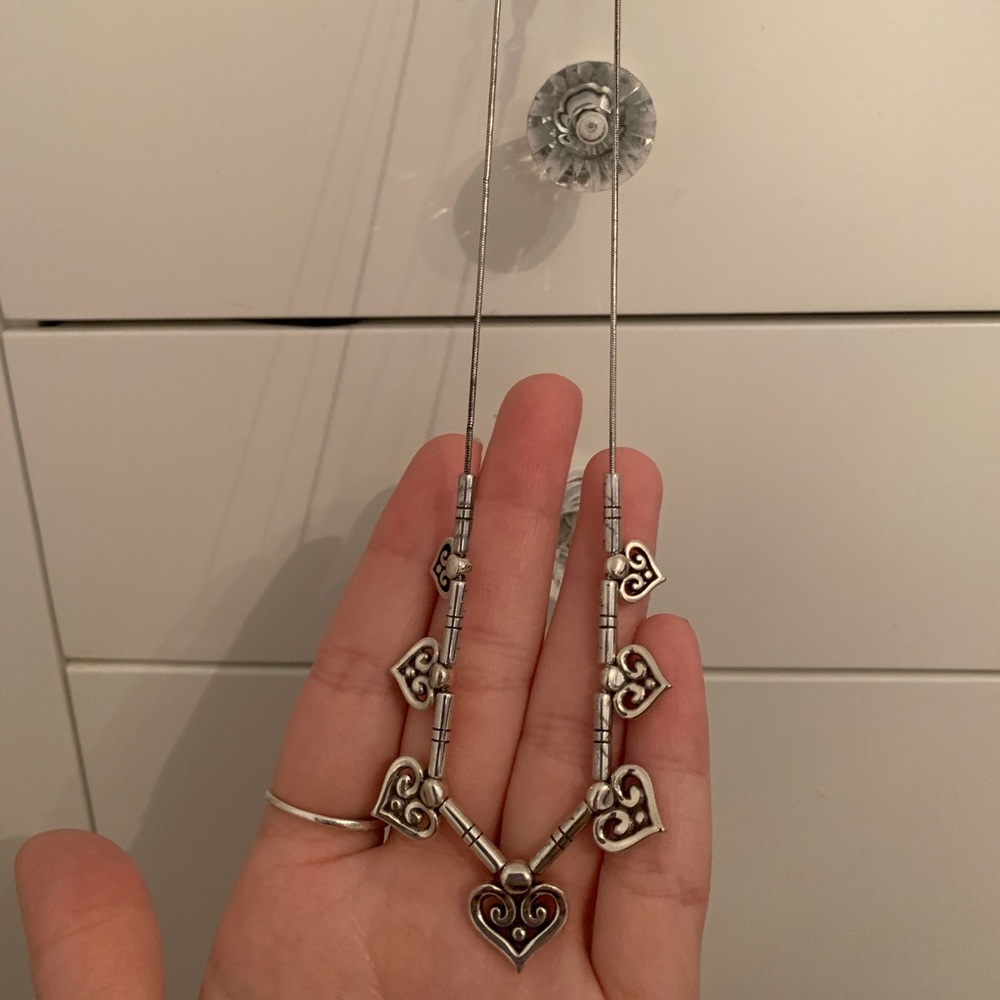 Silver Brighton hearts necklace